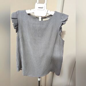 Striped short sleeve blouse